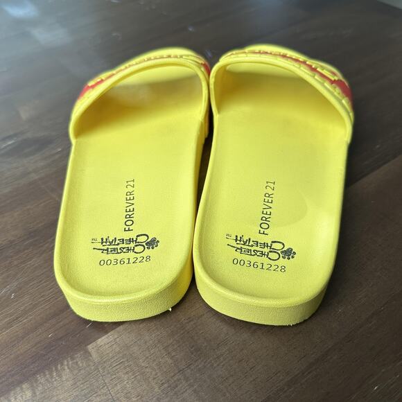 Forever 21 Flamin' Hot Shoes Womens Size 8 Yellow Chester Cheetah Slide Sandals - Picture 3 of 10